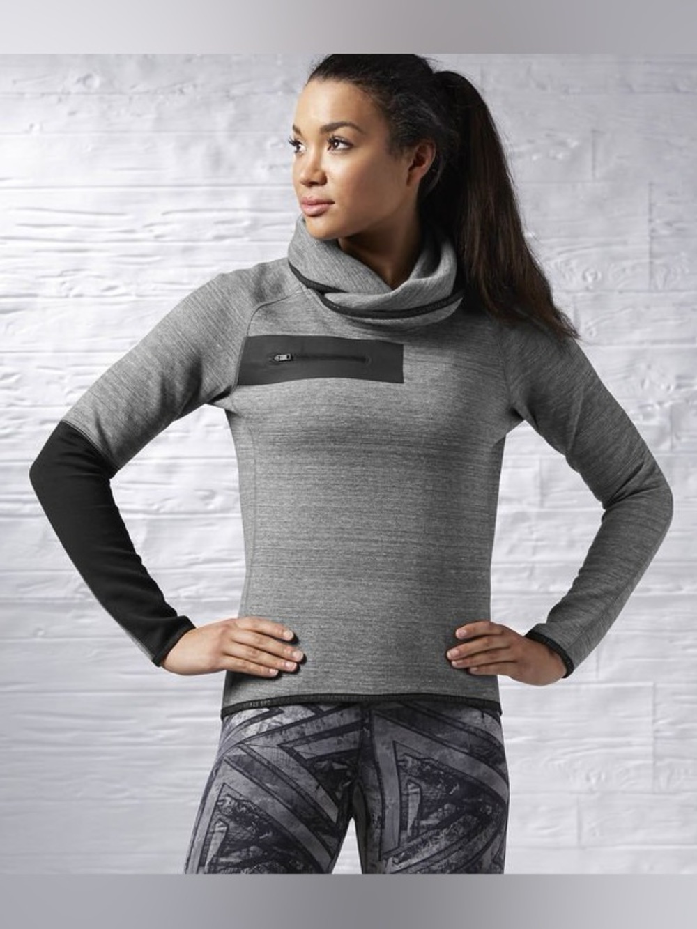 Reebok Cowl Neck Pullover Sweatshirt